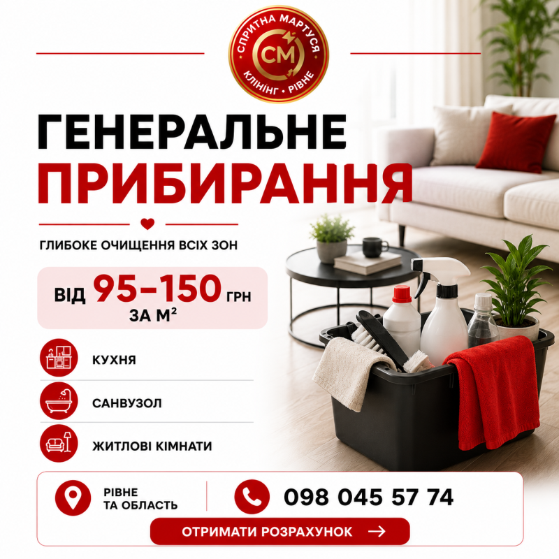 Генеральне прибирання приміщень