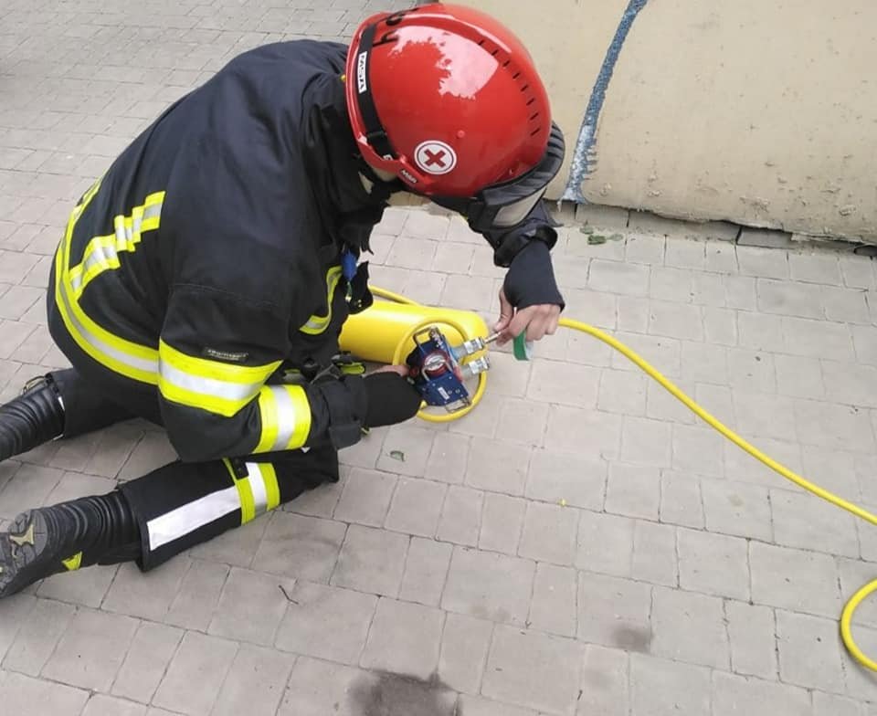 У Рівному пес застряг під металевою огорожею: діставали чотирилапого рятувальники, фото-2