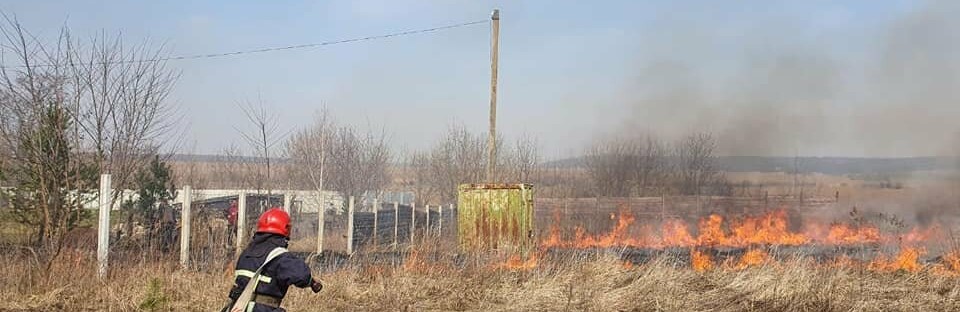 Не без участі людей: минулої доби рятувальники ліквідували чотири пожежі сухої трави