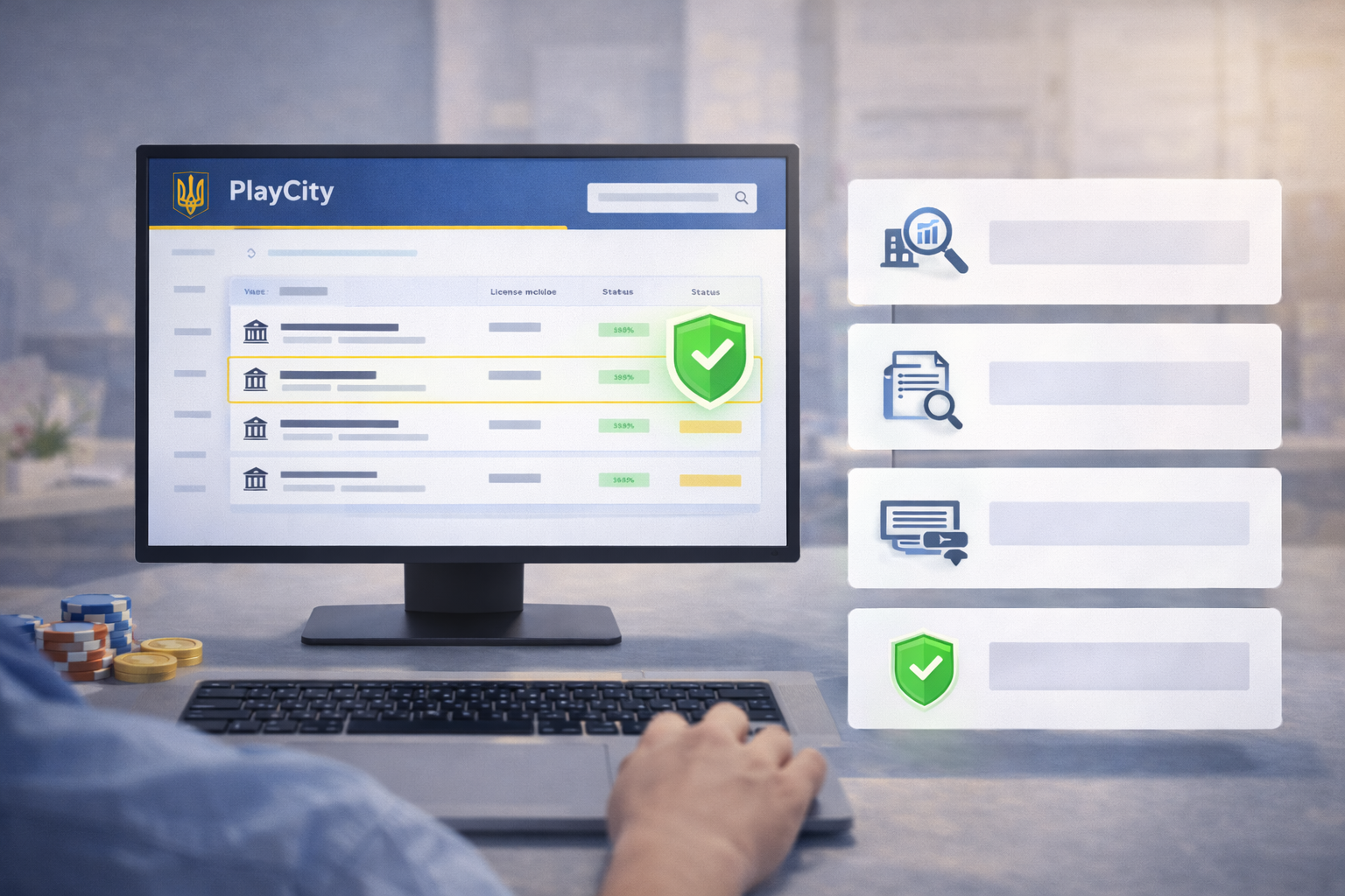Схема покрокової перевірки ліцензії онлайн-казино в реєстрі PlayCity
